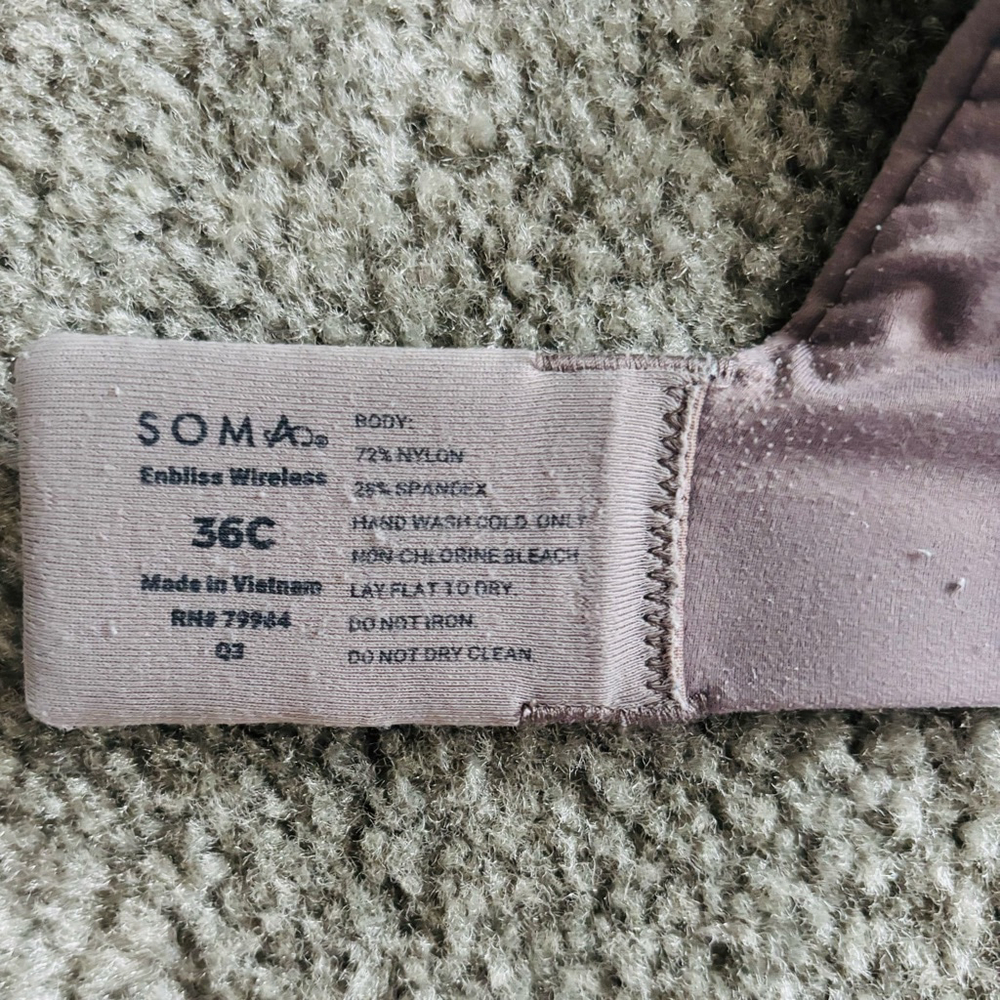 GUC Soma Wireless Molded Cup Enbliss Bra in Mochaccino | Sz 36C - Picture 6 of 10